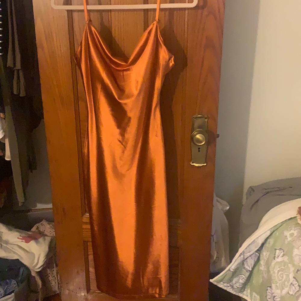 Jewel toned orange dress